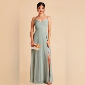 Birdy Grey Devin Convertible Chiffon Bridesmaid Dress in Sage